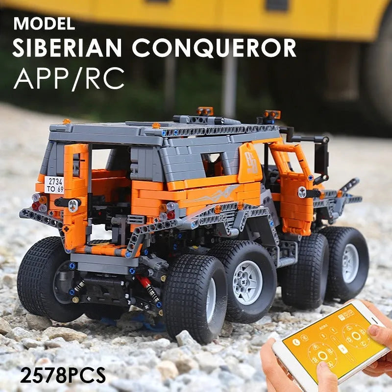 Mould King MOC Building Block Set: APP Motorized Siberian Off-Road Truck, Model 13088