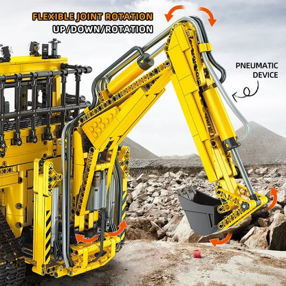 Mould King MOC Motorized Building Block Set: APP RC Pneumatic Bulldozer 17023