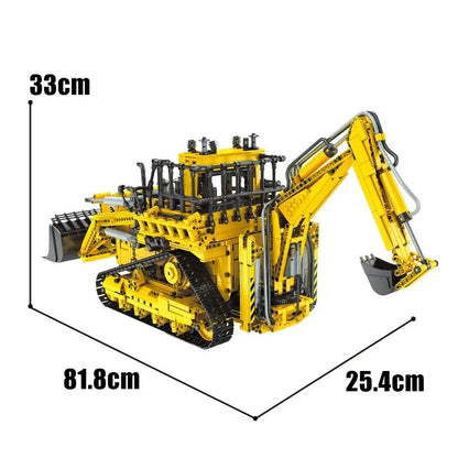 Mould King MOC Motorized Building Block Set: APP RC Pneumatic Bulldozer 17023