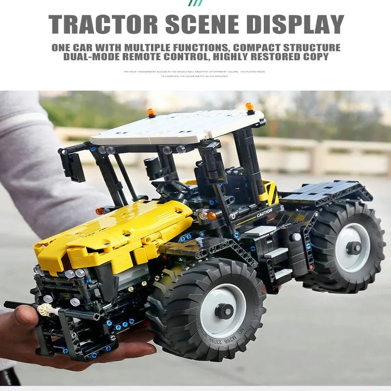 Mould King MOC Motorized Building Block Set: APP RC Tractor Fastrac 4000ER Truck 17019, Model K17019