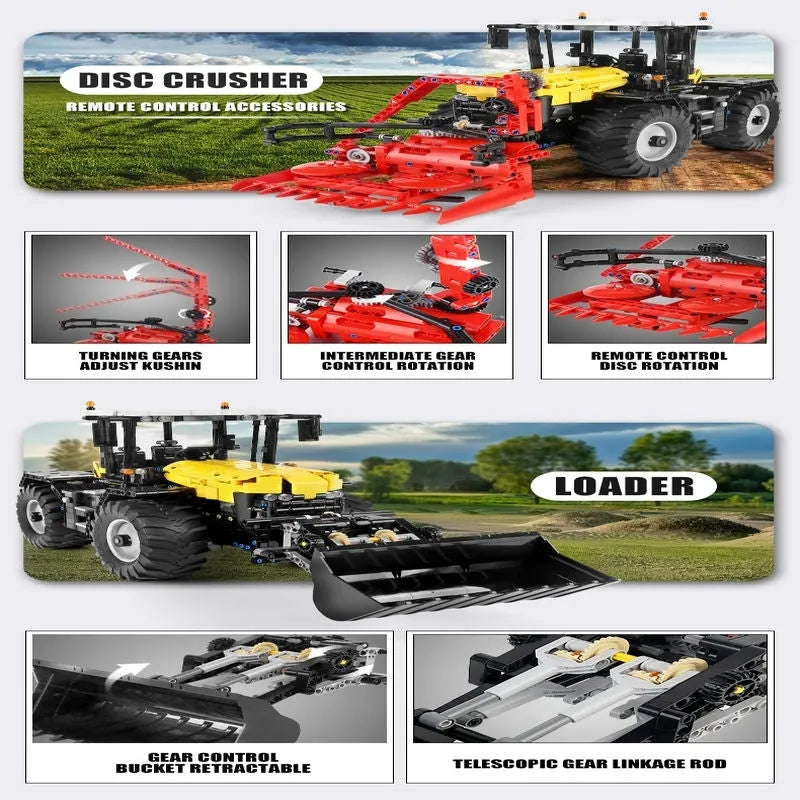 Mould King MOC Motorized Building Block Set: APP RC Tractor Fastrac 4000ER Truck 17019, Model K17019