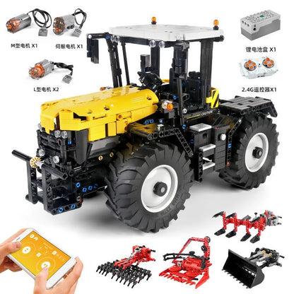 Mould King MOC Motorized Building Block Set: APP RC Tractor Fastrac 4000ER Truck 17019, Model K17019