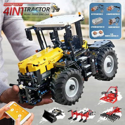Mould King MOC Motorized Building Block Set: APP RC Tractor Fastrac 4000ER Truck 17019, Model K17019