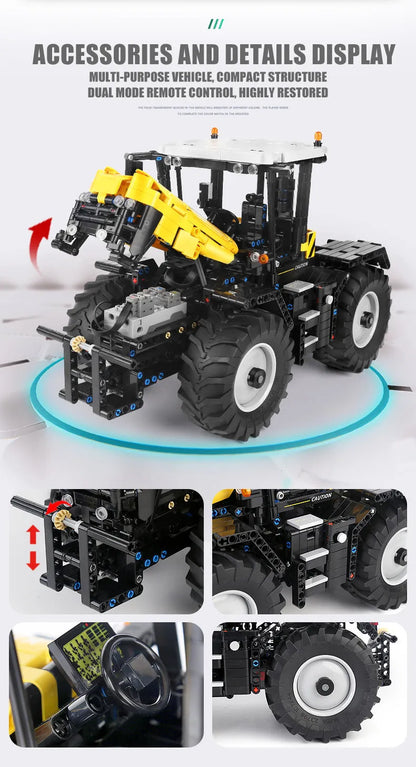 Mould King MOC Motorized Building Block Set: APP RC Tractor Fastrac 4000ER Truck 17019, Model K17019