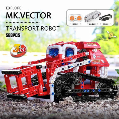 Mould King MOC Motorized Building Block Set: APP Transport RC Robot 15048, Model K15048