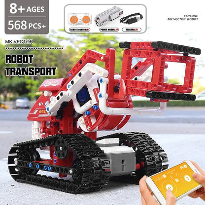 Mould King MOC Motorized Building Block Set: APP Transport RC Robot 15048, Model K15048