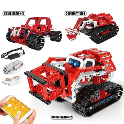 Mould King MOC Motorized Building Block Set: APP Transport RC Robot 15048, Model K15048