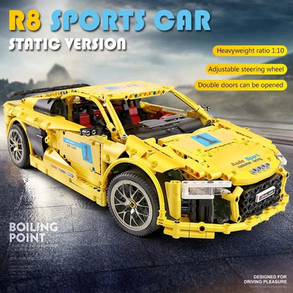 Mould King MOC Motorized Building Block Set: Audi R8 V10 Roadster Racing Car 13127, Model K13127
