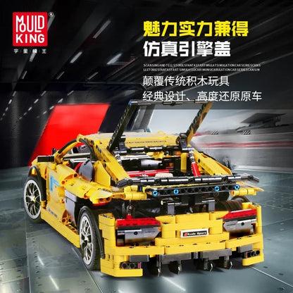 Mould King MOC Motorized Building Block Set: Audi R8 V10 Roadster Racing Car 13127, Model K13127