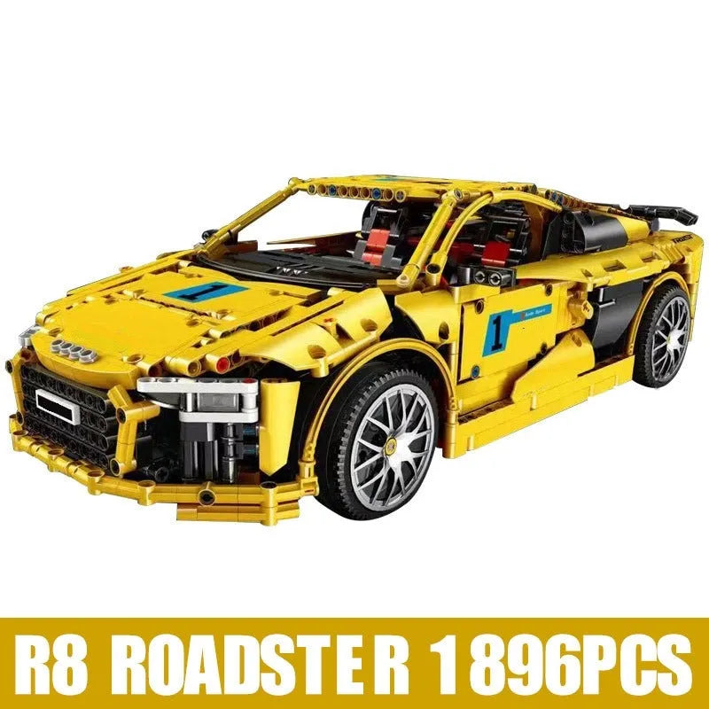 Mould King MOC Motorized Building Block Set: Audi R8 V10 Roadster Racing Car 13127, Model K13127