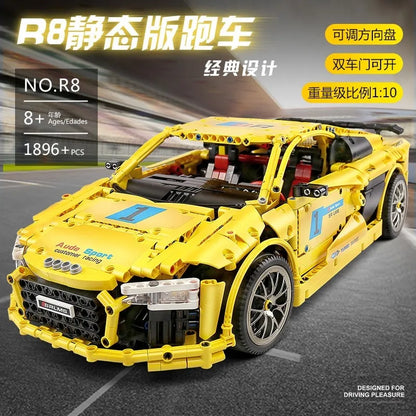 Mould King MOC Motorized Building Block Set: Audi R8 V10 Roadster Racing Car 13127, Model K13127