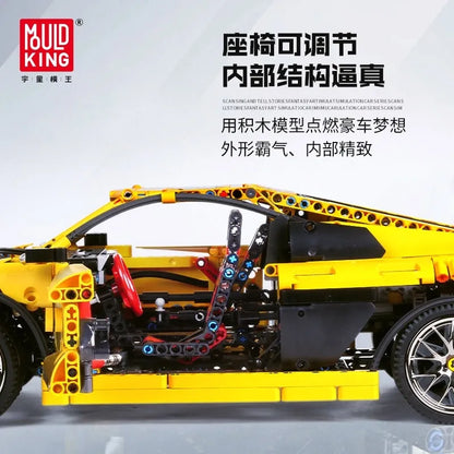 Mould King MOC Motorized Building Block Set: Audi R8 V10 Roadster Racing Car 13127, Model K13127