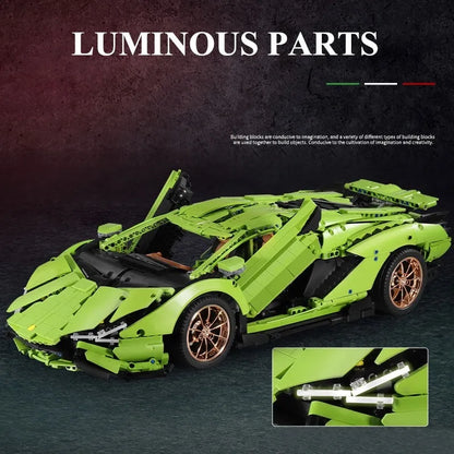 Mould King MOC Motorized Building Block Set: Lamborghini Hyper Racing Car 13057