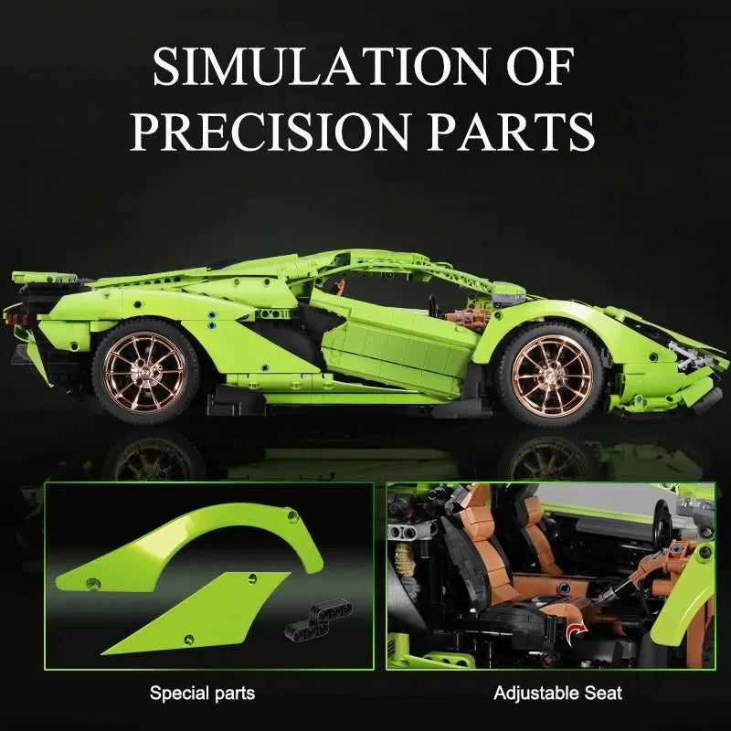 Mould King MOC Motorized Building Block Set: Lamborghini Hyper Racing Car 13057