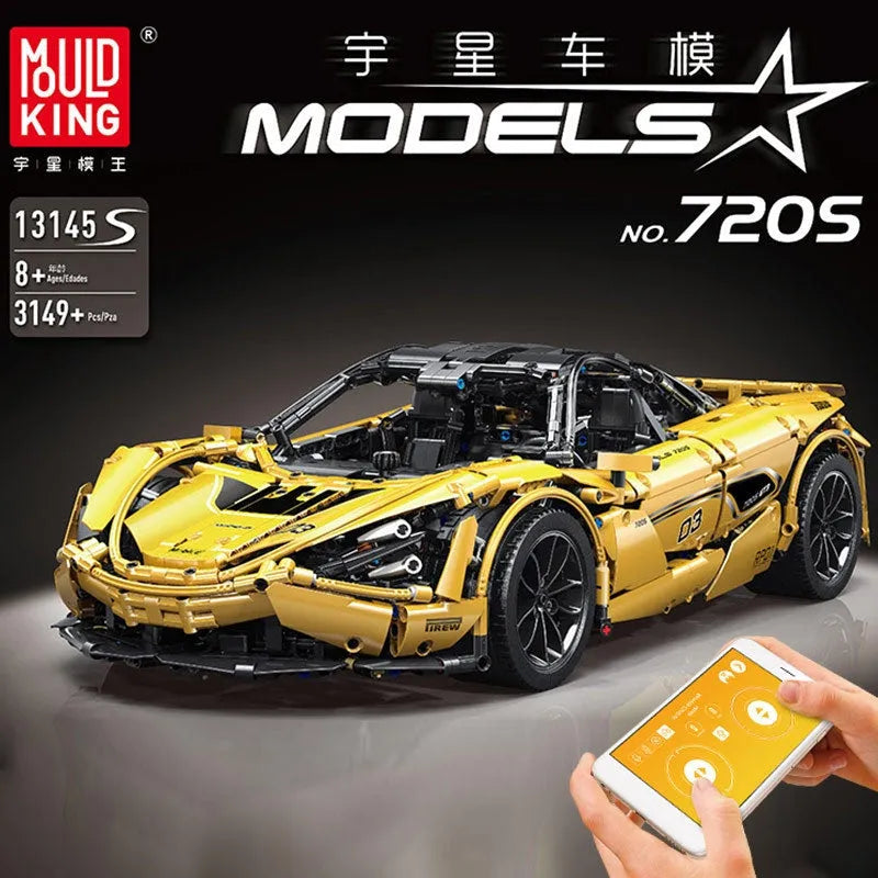 Mould King MOC Motorized Building Block Set: McLaren 720S Super Racing Car 13145S