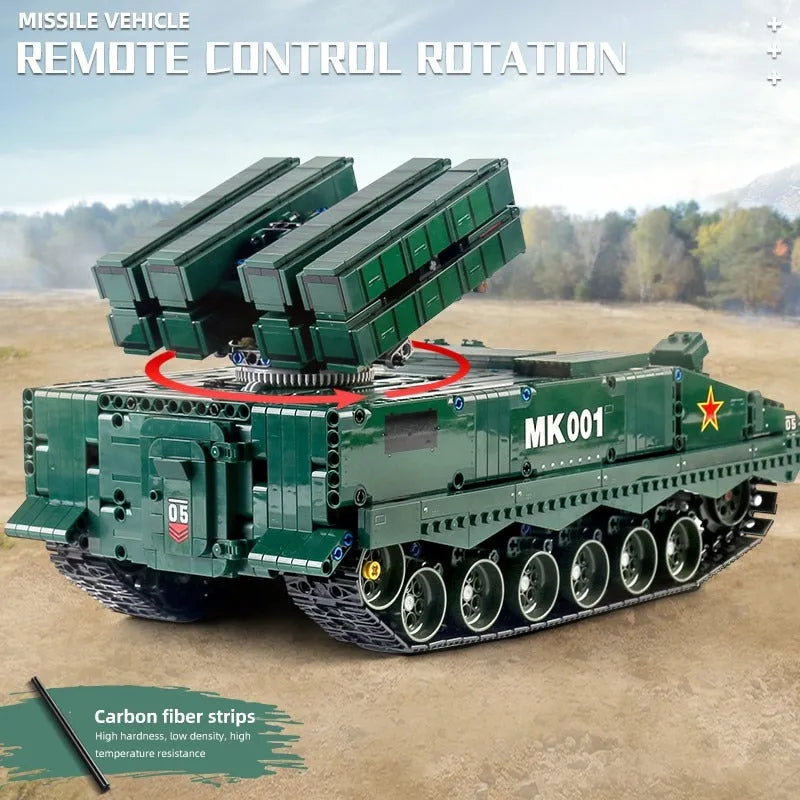 Mould King MOC Motorized Building Block Set: RC APP HJ10 anti-tank Missile, Model K20001