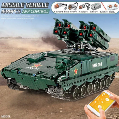 Mould King MOC Motorized Building Block Set: RC APP HJ10 anti-tank Missile, Model K20001