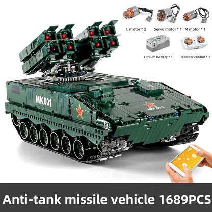 Mould King MOC Motorized Building Block Set: RC APP HJ10 anti-tank Missile, Model K20001