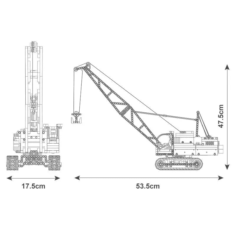 Mould King MOC Building Block Set: Motorized APP RC Crawler Crane, Model 17001