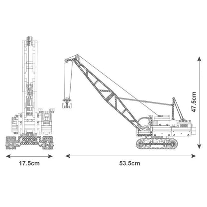 Mould King MOC Building Block Set: Motorized APP RC Crawler Crane, Model 17001