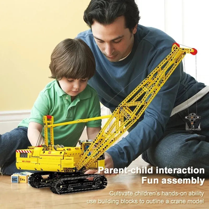 Mould King MOC Building Block Set: Motorized APP RC Crawler Crane, Model 17001