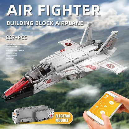 Mould King MOC Building Block Set: Motorized RC Air Racing Jet 15013, Model K15013