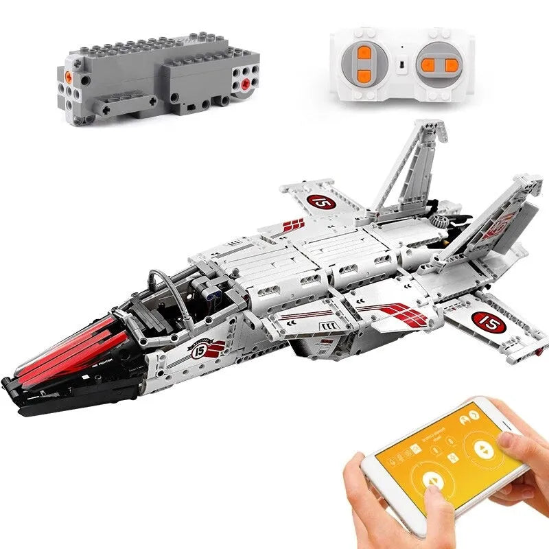 Mould King MOC Building Block Set: Motorized RC Air Racing Jet 15013, Model K15013