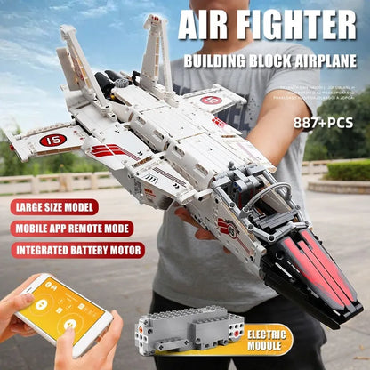 Mould King MOC Building Block Set: Motorized RC Air Racing Jet 15013, Model K15013
