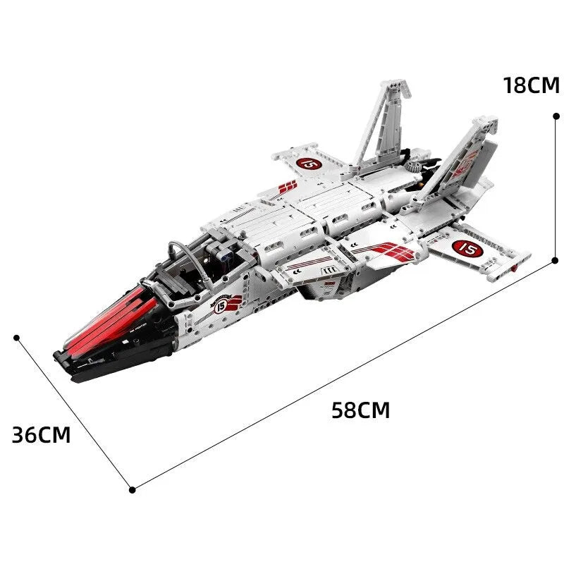 Mould King MOC Building Block Set: Motorized RC Air Racing Jet 15013, Model K15013