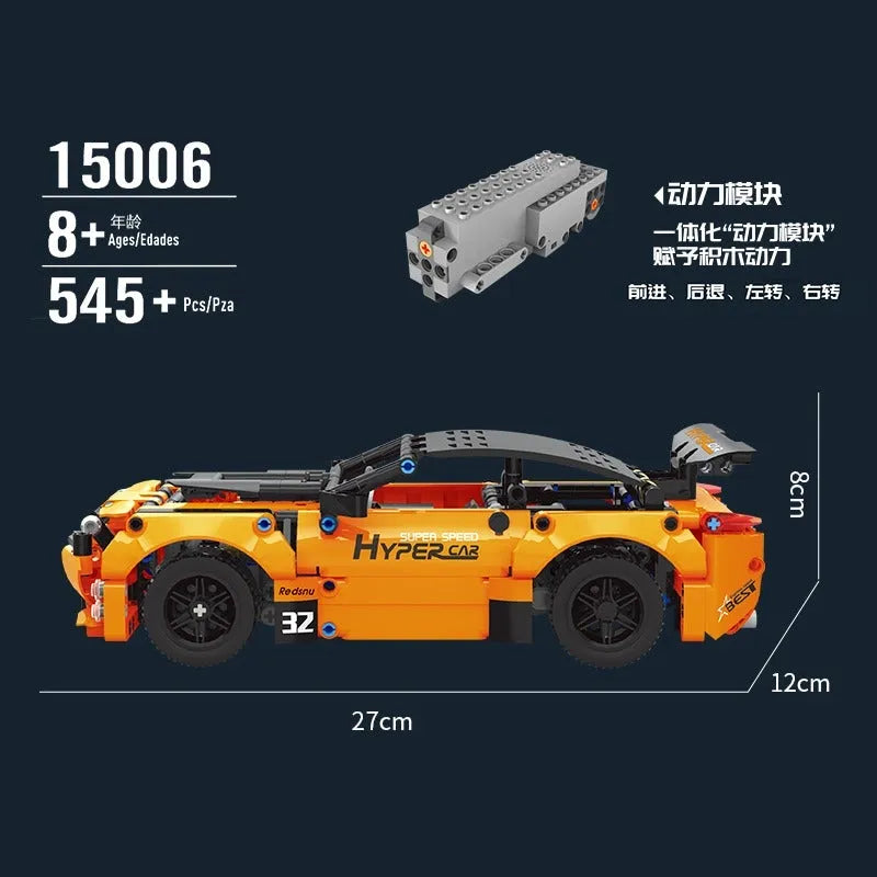 Mould King MOC Motorized Building Block Set: RC APP Challenger Sport Racing Car 15006