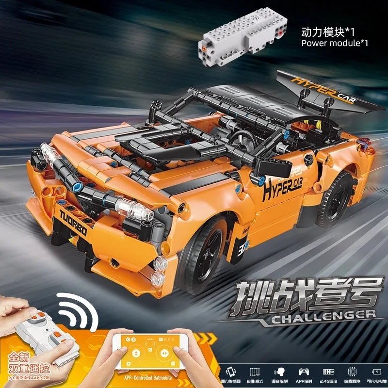 Mould King MOC Motorized Building Block Set: RC APP Challenger Sport Racing Car 15006