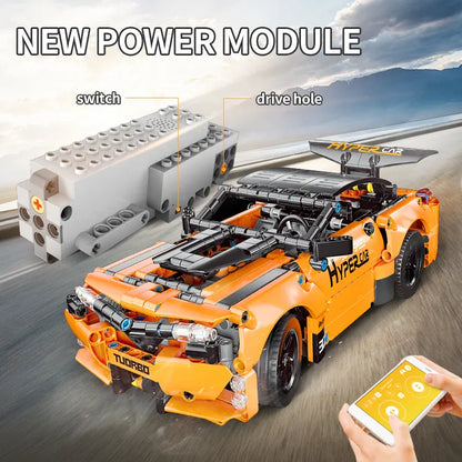 Mould King MOC Motorized Building Block Set: RC APP Challenger Sport Racing Car 15006