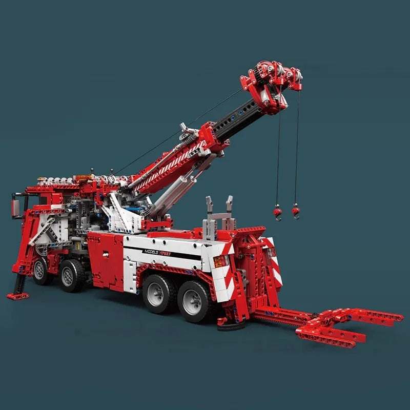 Mould King MOC Motorized Building Block Set: RC APP Fire Service Rescue Truck 17027