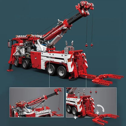 Mould King MOC Motorized Building Block Set: RC APP Fire Service Rescue Truck 17027