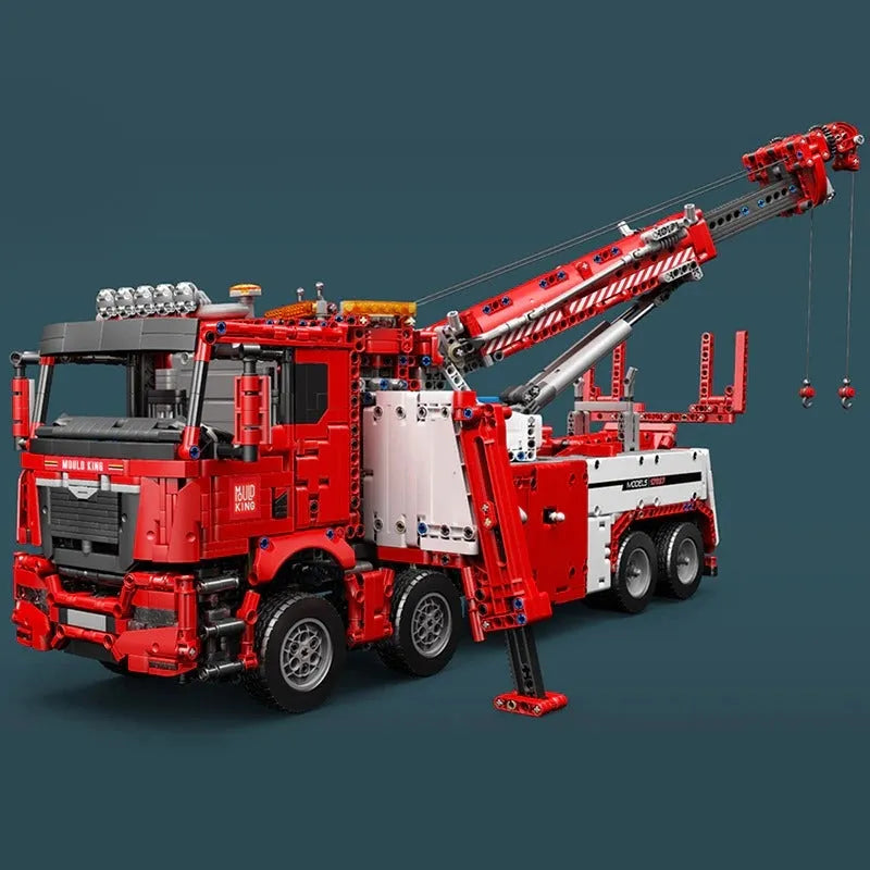 Mould King MOC Motorized Building Block Set: RC APP Fire Service Rescue Truck 17027