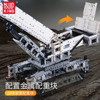 Mould King MOC Motorized Building Block Set: RC APP Liebherr Crawler Crane 17002