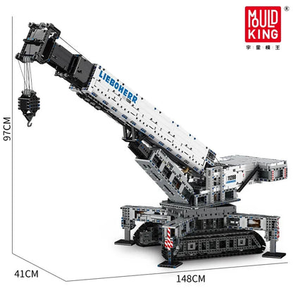 Mould King MOC Motorized Building Block Set: RC APP Liebherr Crawler Crane 17002