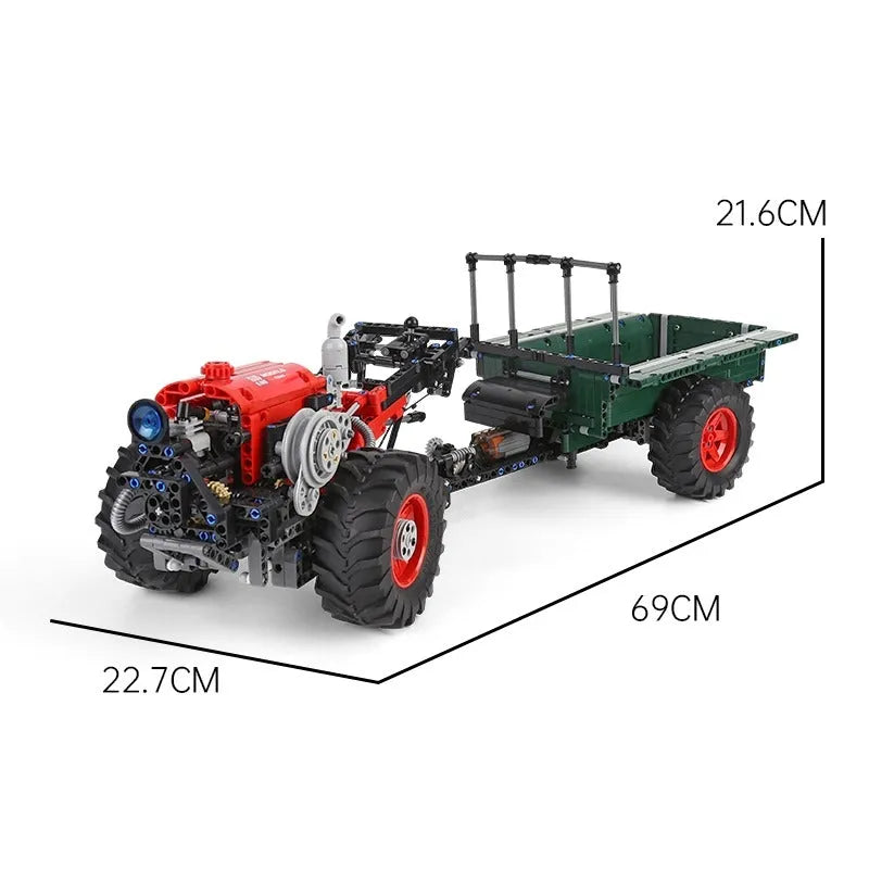 Mould King MOC Building Block Set: RC APP Motorized Farm Tractor 17005, Model K17005