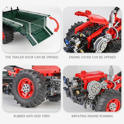 Mould King MOC Building Block Set: RC APP Motorized Farm Tractor 17005, Model K17005