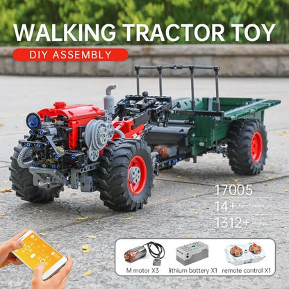 Mould King MOC Building Block Set: RC APP Motorized Farm Tractor 17005, Model K17005