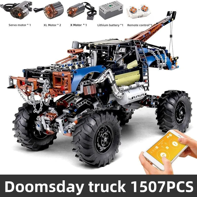 Mould King MOC Motorized Building Block Set: RC APP Rebel Tow Service Truck 18006