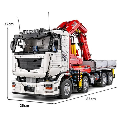 Mould King MOC Motorized Building Block Set: RC City Large Pneumatic Crane Truck, Model 19002
