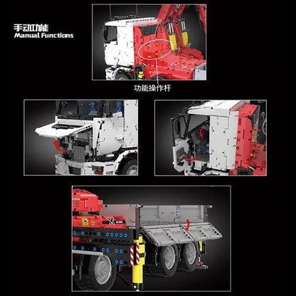 Mould King MOC Motorized Building Block Set: RC City Large Pneumatic Crane Truck, Model 19002