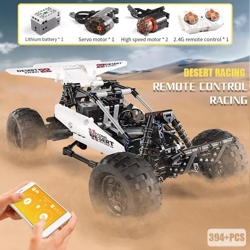 Mould King MOC Motorized Building Block Set: RC Desert Racing Buggy Truck 18001, Model K18001