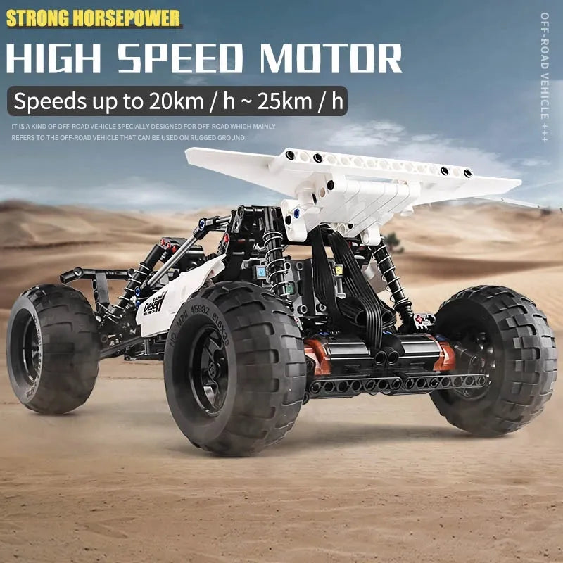 Mould King MOC Motorized Building Block Set: RC Desert Racing Buggy Truck 18001, Model K18001