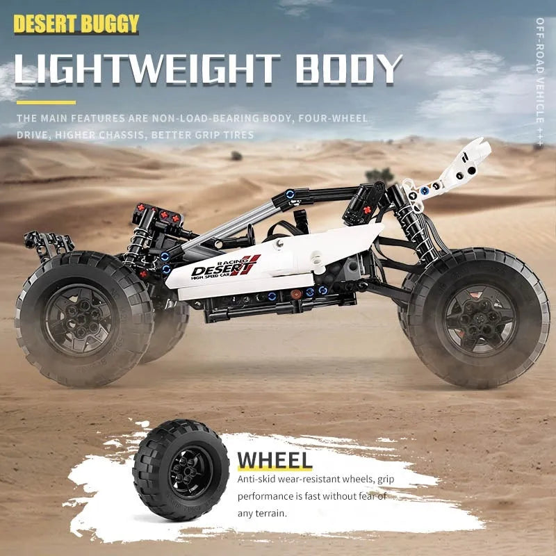 Mould King MOC Motorized Building Block Set: RC Desert Racing Buggy Truck 18001, Model K18001