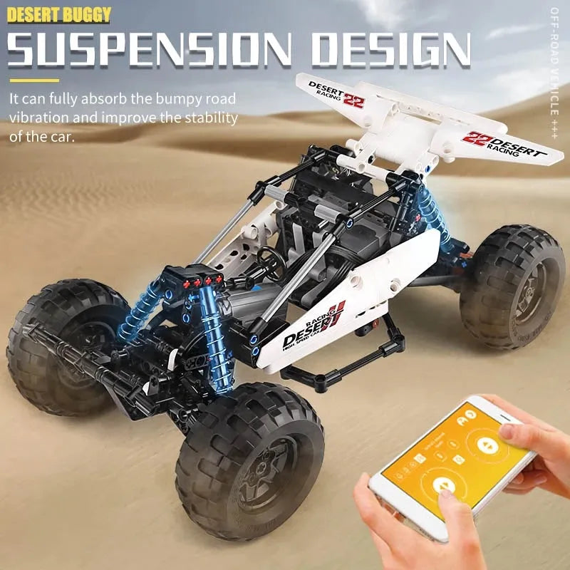 Mould King MOC Motorized Building Block Set: RC Desert Racing Buggy Truck 18001, Model K18001