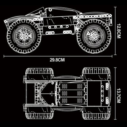 Mould King MOC Motorized Building Block Set: RC Giant Monster Buggy Truck 18025, Model K18025