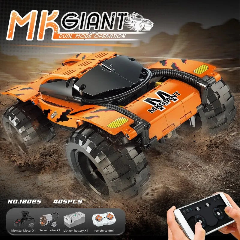 Mould King MOC Motorized Building Block Set: RC Giant Monster Buggy Truck 18025, Model K18025