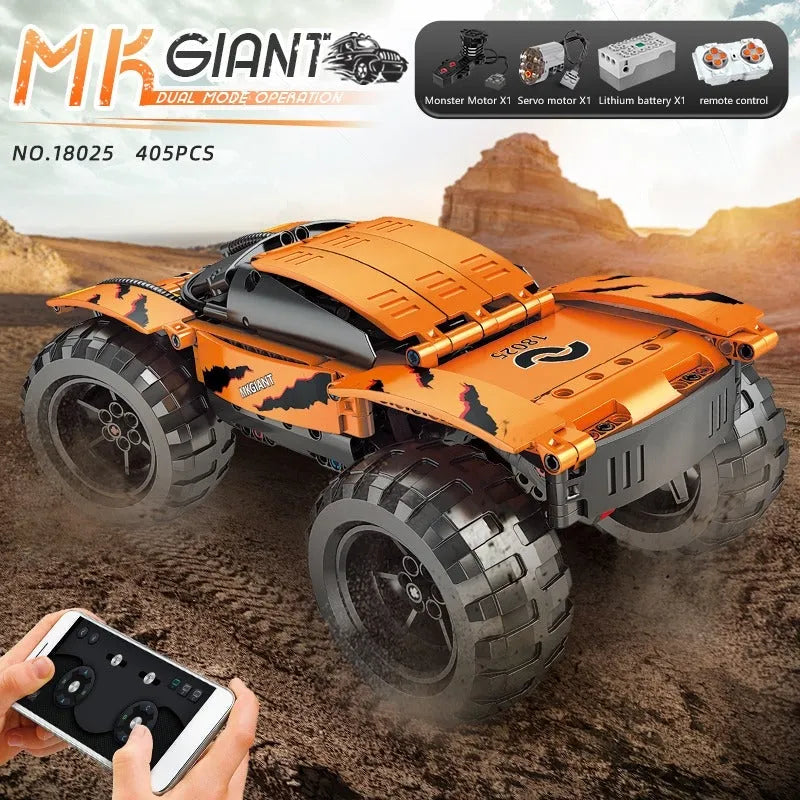 Mould King MOC Motorized Building Block Set: RC Giant Monster Buggy Truck 18025, Model K18025